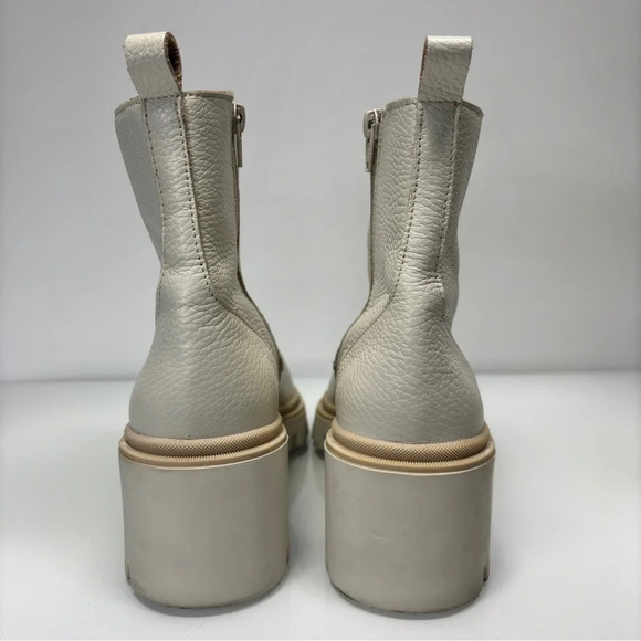 Antonio de Faria Lola Cream White Leather Lugged Sole Chelsea Boot Size 8 - Picture 8 of 12